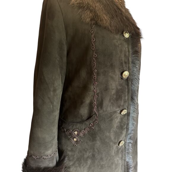 Amara Rosa Y2K  Leather Penny Lane Revival Coat Boho Glam Medium - Picture 5 of 11